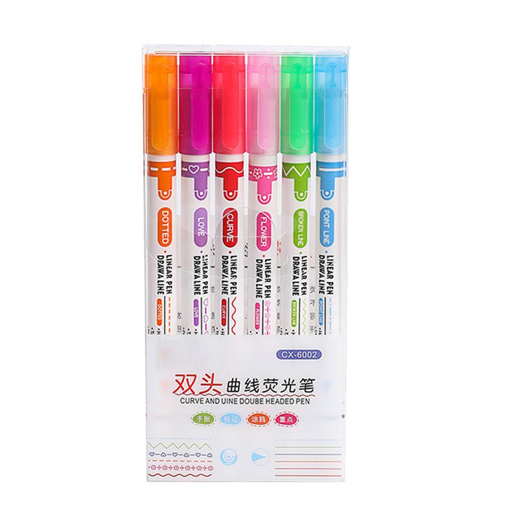 Cheap 6pcs Highlighter Marker Double Tip Mildliner Pens Stationery for