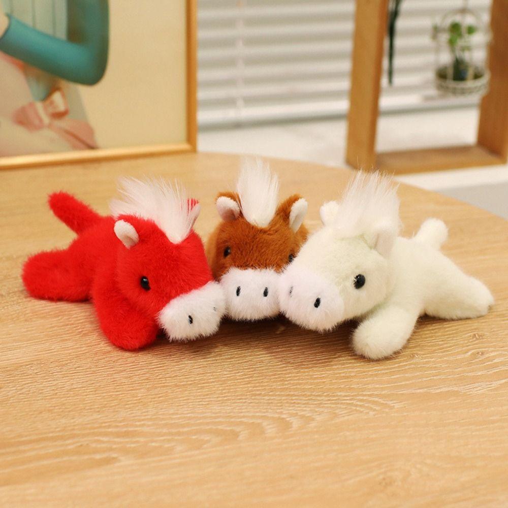 Soft Plush Refrigerator Stickers Stuffed New Year Mascot Mini Pony Fridge Magnet  Fridge Decoration