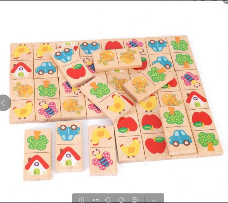 

Wooden children s tangram Tetris animal puzzle solitaire dominoes building block game toys