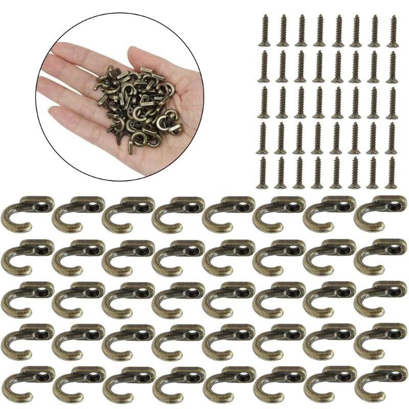 40pack Retros Bronze Iron Hook Featuring Included Hardware For Quick Installation Perfect Gift For Any Space