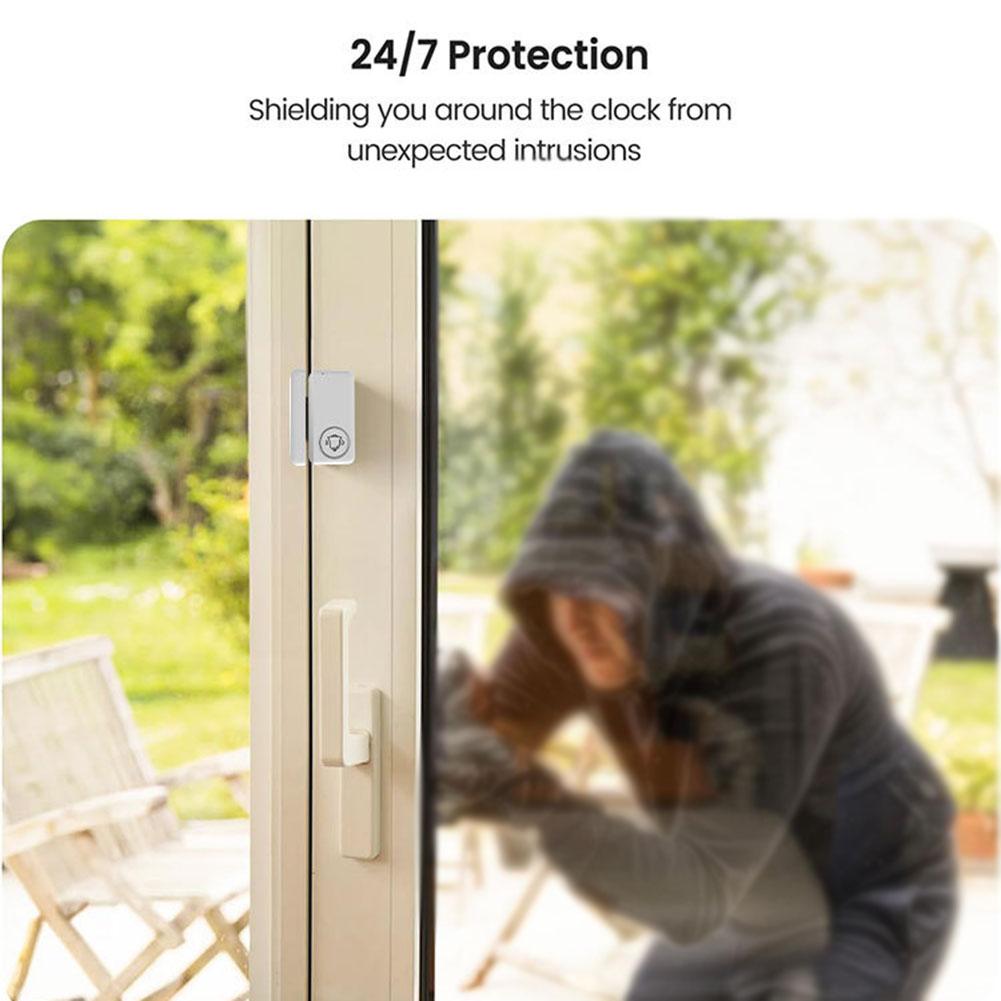 Drahtloser Für Tuya WiFi Magnetischer Tür- und Fenstersicherheitsalarm mit Echtzeit-Smartphone-Benachrichtigungen und Lautem Akustischem Alarmsignal