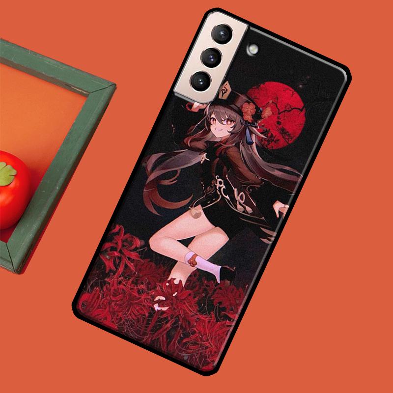 Genshin Impact Hutao Soft Case For Samsung Galaxy S23 S22 S21 Ultra Note 20 Note 10 S8 S9 S10 Plus S20 FE Cover