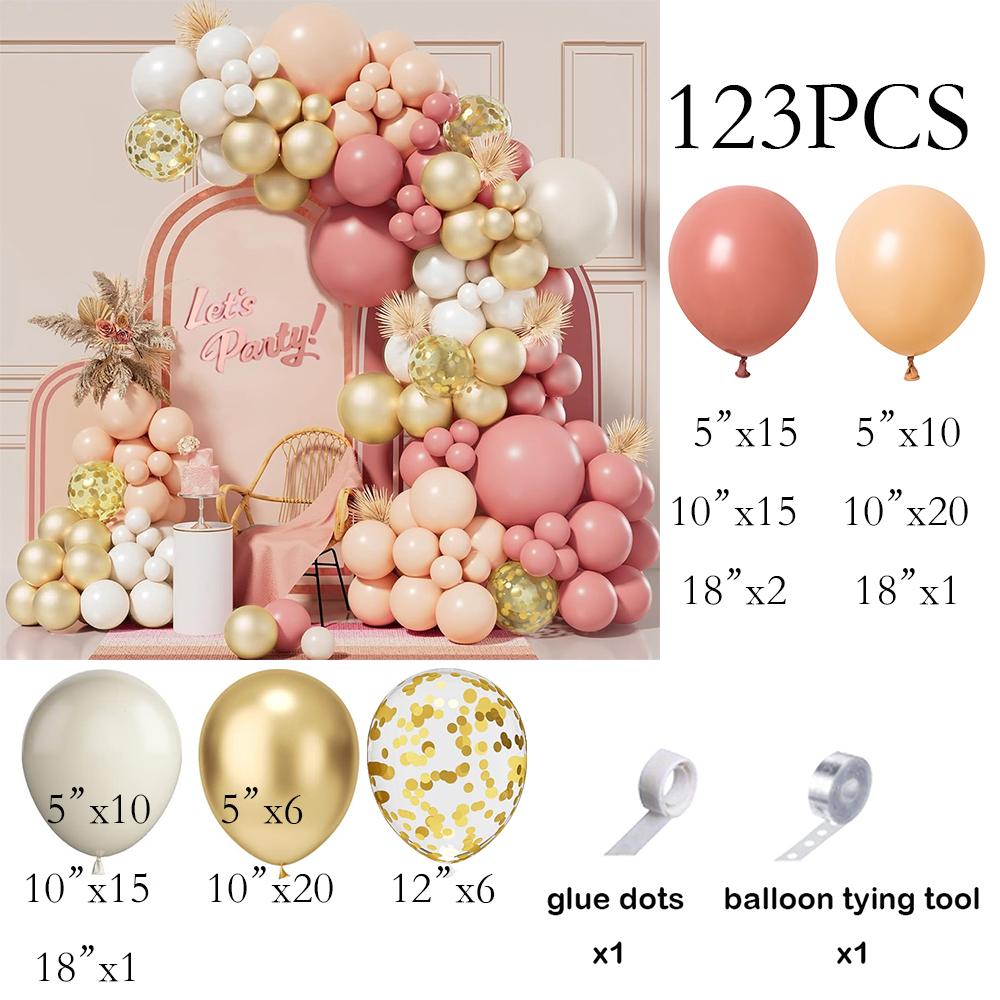 

Retro Pink Balloons Garland Skin White Sand Gold Confetti Balloon Arch Kit Home Party Kids Birthday Party Baby Shower Decoration AS Picture