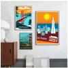 Harbour City San Francisco Travel Poster Canvas Paintings Vintage Wall Kraft Poster Coated Wall Stickers Home Decor Picture Gift