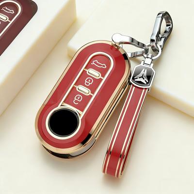 3 Button TPU Car Key Case Cover for Fiat 500 Ducato Panda 500L Punto Lancia Musa for Citroen Car Keyring Keychain Auto Accessory