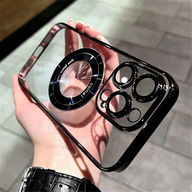 Luxury Magnetic For Magsafe Wireless Charge Clear Case For Iphone 14 Pro Max Plus 12 13 Plating Hard Pc Bumper Protection Cover