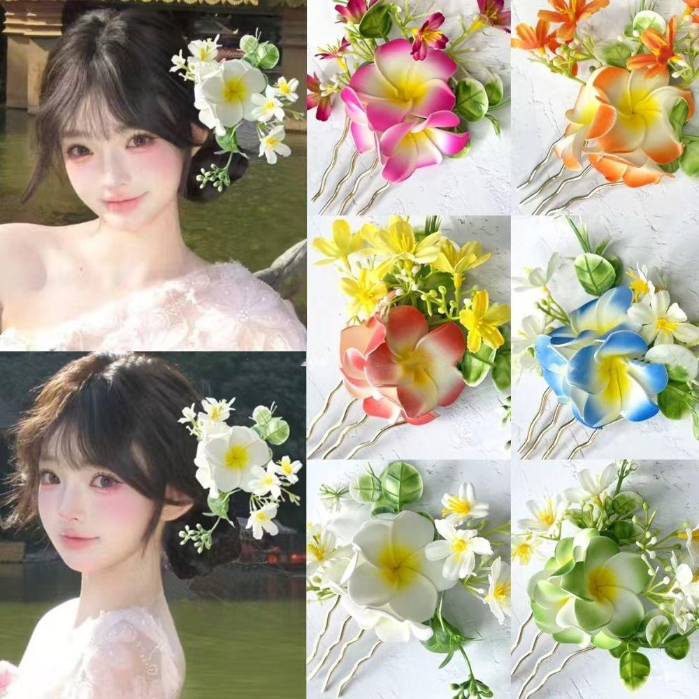 Bohemian Flowers Hair Claw Side Clip Artificial Floral Hair Clip  Photography Props