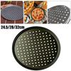 Pizza Pan Punched Pizza Pan 24.5cm/28cm/32cm Size Carbon Steel