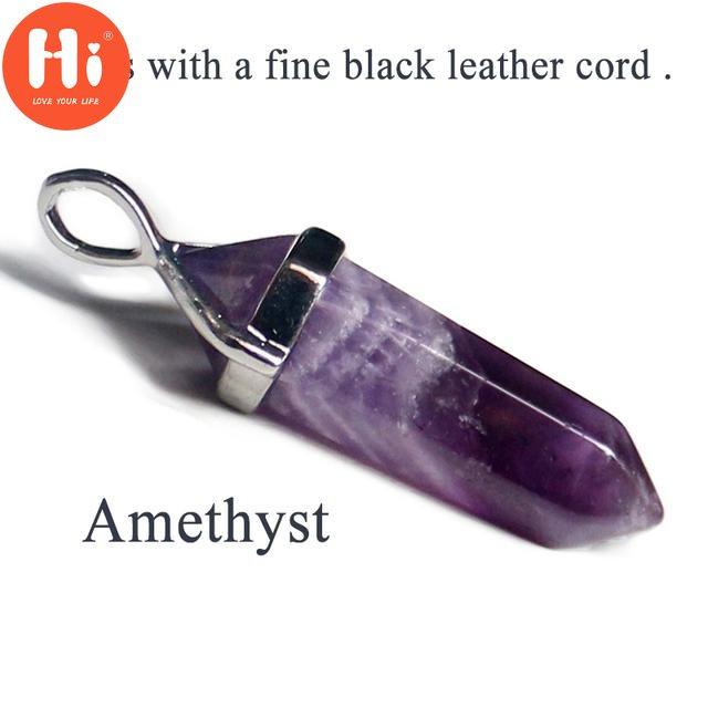 Merhaba Yeni Yeşil Aventurin Opal Kuvars Kristal Kolye Doğal Taş Siyah Deri Altıgen Kolye Gerdanlık Kolye Takı