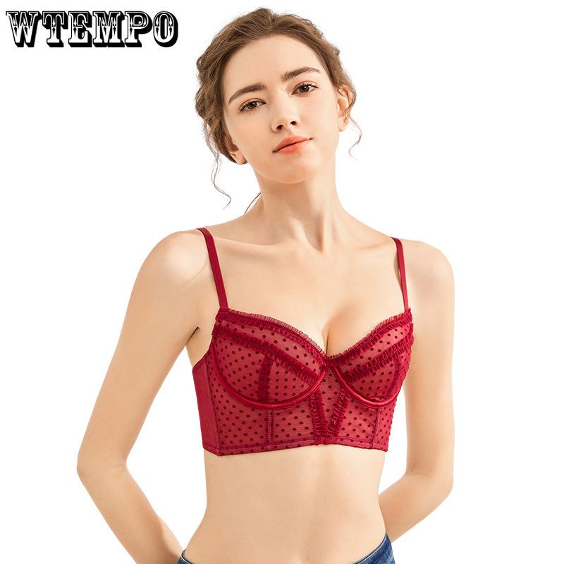 

French Sexy Bra Women s Red Bra Women s Thin Steel Ring Bra Gathering Adjustable Push Up Bra 38/85D чорний