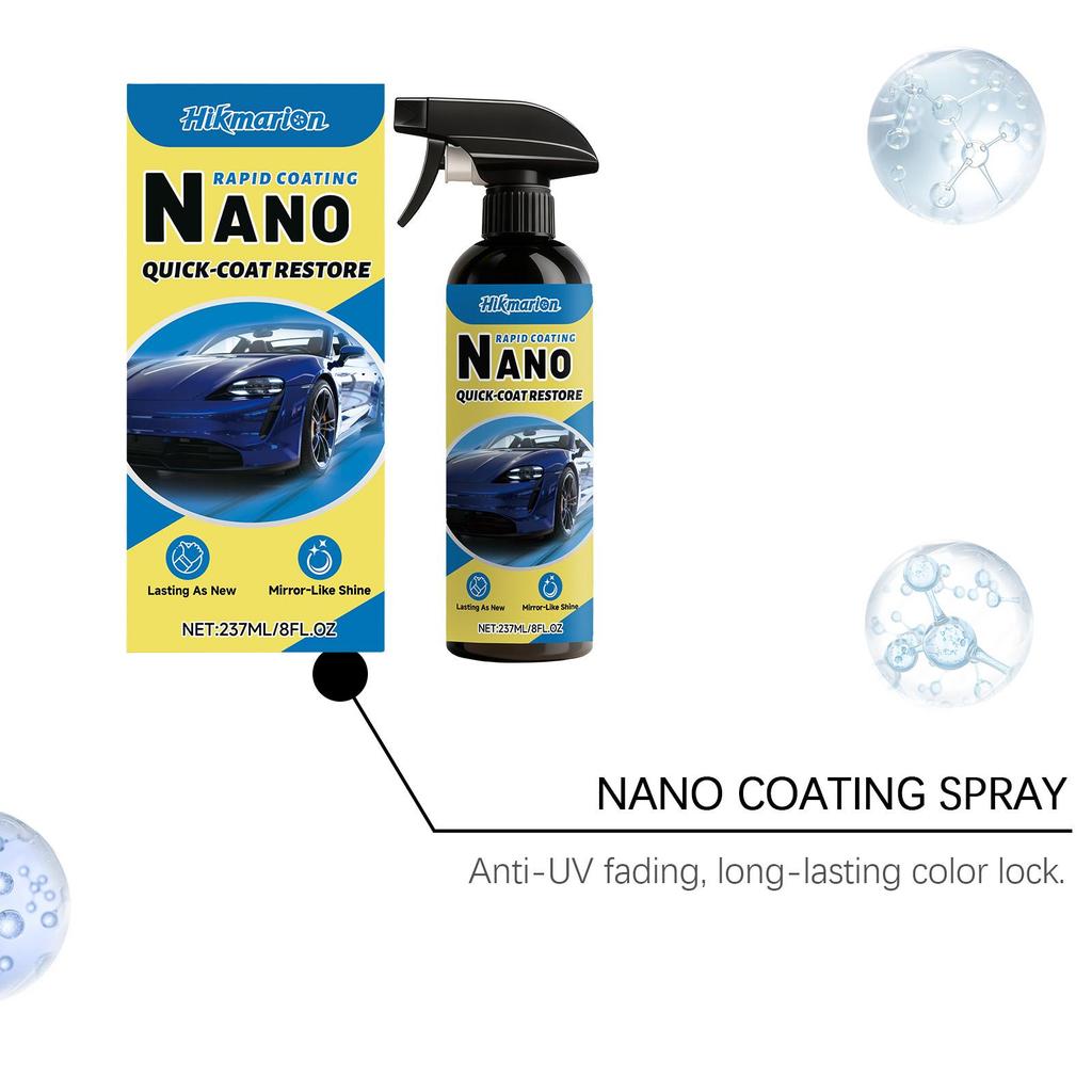 Tinta Spray de Revitalização Automotiva Nano Coating Hikmarion Agente de Cuidado Especial para polimento e brilho 237ml