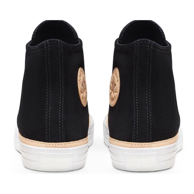 Converse Chuck Taylor All Star Vachetta Leather Trim High Top Espadrilles Unisex Black & White