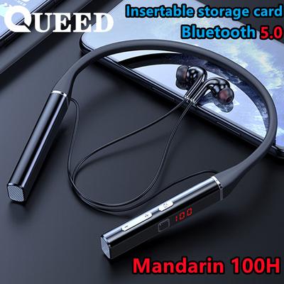 Casque sans fil avec affichage de charge suspendu au cou Casque de sport Bluetooth Batterie grande capacité Commutation du son EQ