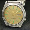 GENUINE VINTAGE SEIKO 5 AUTOMATIC JAPAN MENS GOLDEN COLOR DIAL WATCH A702604-1 R209-a702604