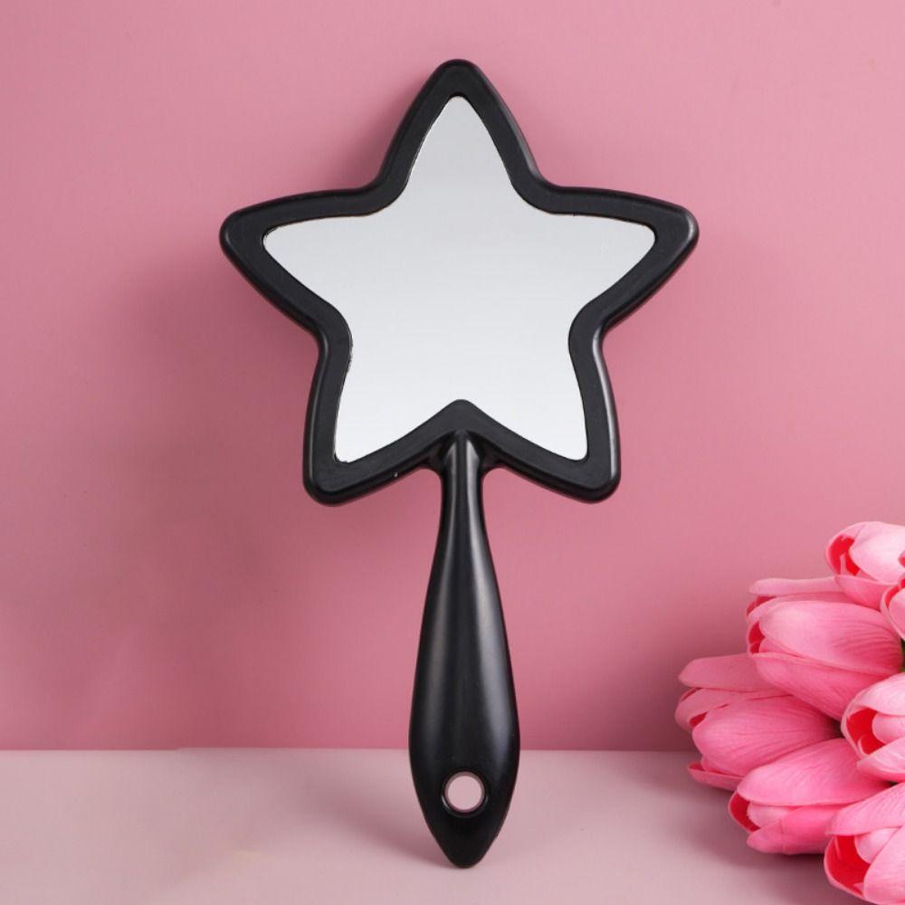 Pentagram Shape Handheld Mirror With Hanging Hole Beauty Make-up Mirror  Woman