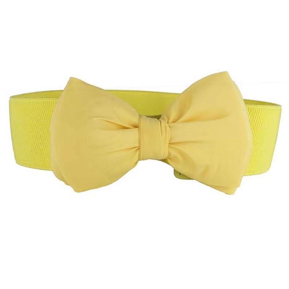 1Pcs Elastic Bow Waistband Big Bowknot Satin Bow Belt New Waist Belt  for Girls Lady Women