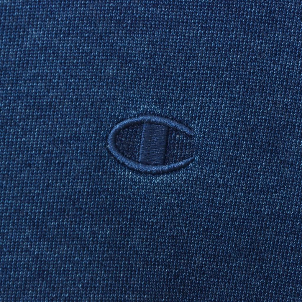Champion Basic Washed Long Crew Fleece Single Embroidery Women's Zip-Up Sweatshirt, CW-B001, Blue, Sleeve, Neck, Lining,