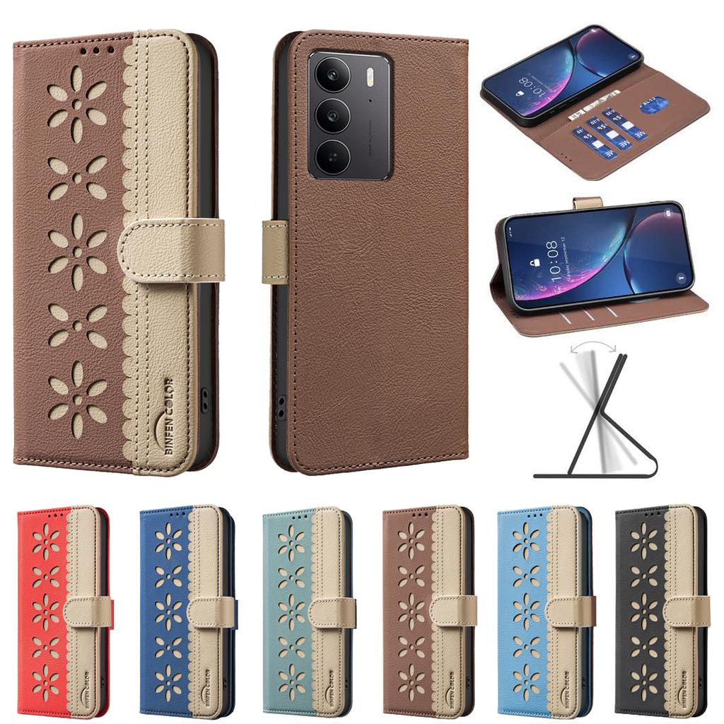 Flip Leather Case for Realme 12 Pro Plus 11 11X C75 C55 C53 Cover Bumper Soft Business Back Cover BF36