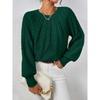 Women S Crew Neck Pullover Knit Sweater Solid Color Casual Long Sleeve