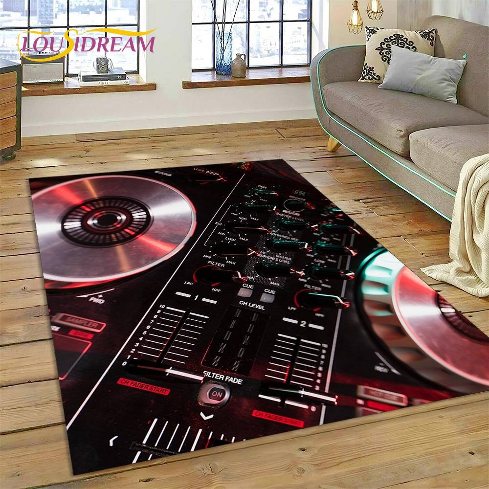 Vinyl Record Music DJ Screen tape Rug Carpet for Living Room Bedroom Home Decor,Floor Mat Non-slip Decoration for Sofa  Doormat