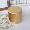 Bamboo Wood Face Pads Storage Box Cotton Round Holder Makeup Cotton Pads Storage Makeup Remover Towel Holder