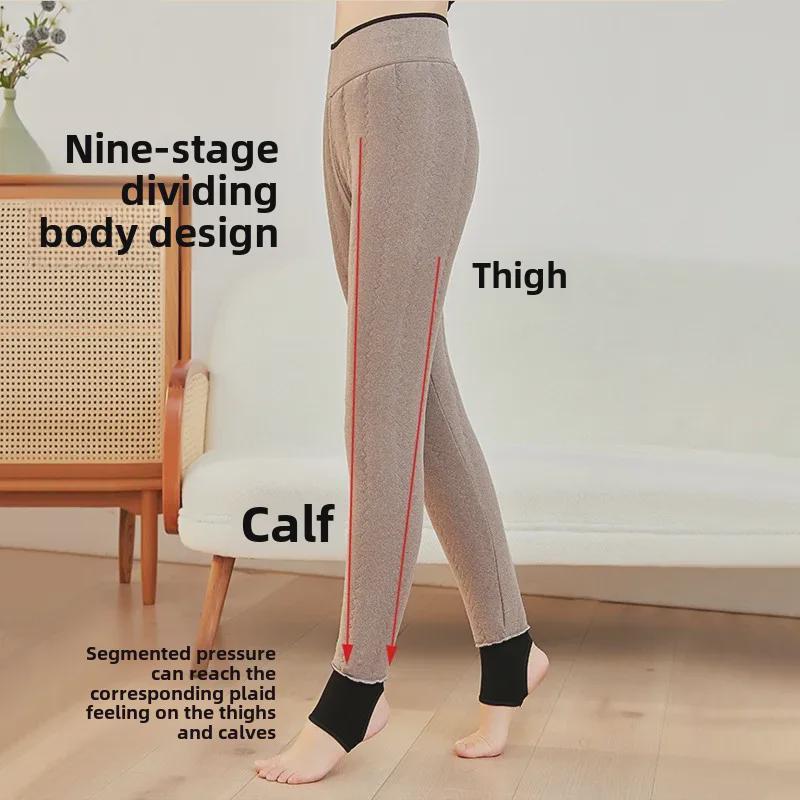 Velvet-Filled Silk Leggings: High-Waist, Slim Fit Winter Pants for Warmth and Style