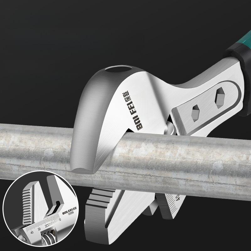 Verstellbarer Multifunktions-Schnellöffnungsschlüssel, Chrom-Vanadium-Stahl, arbeitssparende Rohrzange für den Hausgebrauch