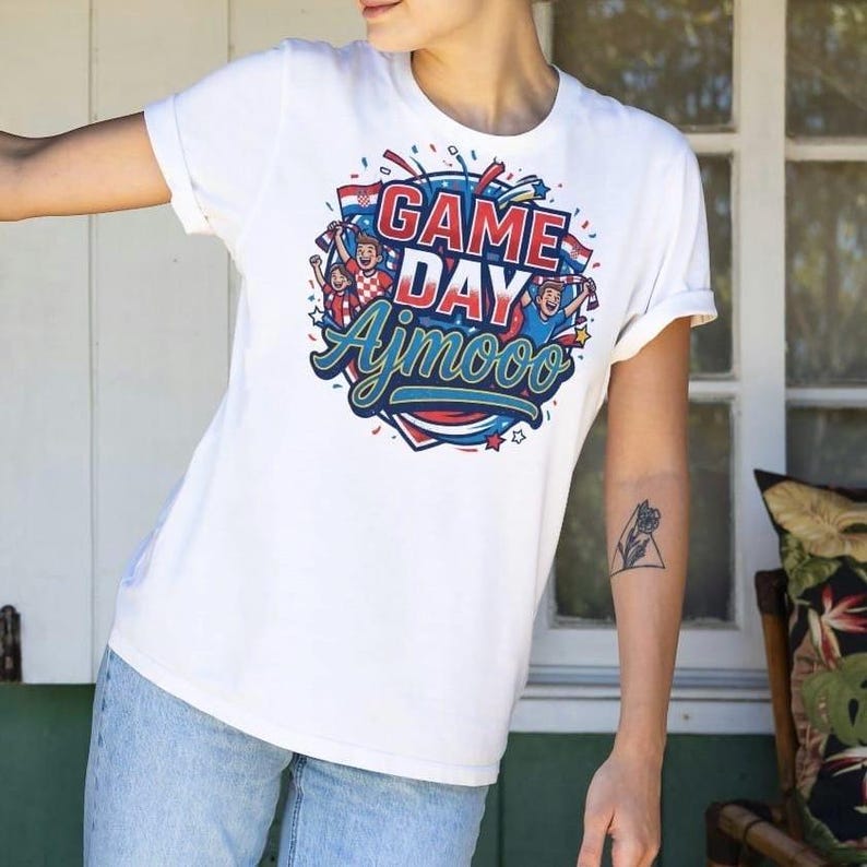 Croatia Game Day Ajmooo Shirt, Croatian Soccer Fan T-Shirt, World Cup Croatia Tee, Hrvatska Football Fan Gift 3XL