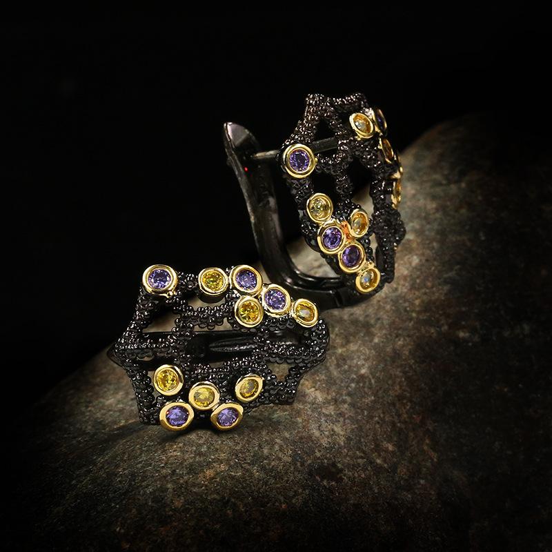 

Креативные полые серьги-цветы в форме ромба для женщин Простые и универсальные европейские и американские серьги-аксессуары