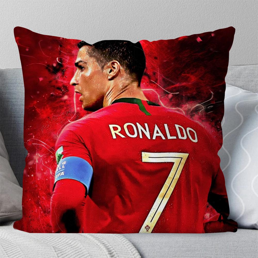 C-Cristiano R-Ronaldo Cr7 Taie d'oreiller Carré Oreiller Chambre à coucher Canapé Loisir Confort Coussin Voiture Salon Décoration de la maison 40X40