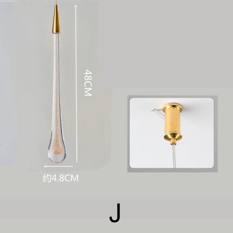 Modern Waterdrop Pendant Lamp Bedroom Bedside Living room Dining 2Style Base Room LED Lighting Kitchen Stairwell Hanging Light