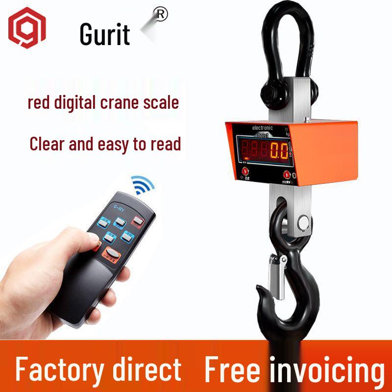 

Guruitte Bluetooth Electronic Crane Scale, 5t/10t, Overhead Hook Scale, 10 Ton Capacity