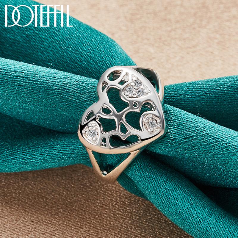 925 Sterling Silber AAA Zirkon herzförmigen Ring Modeschmuck Hochzeitsschmuck