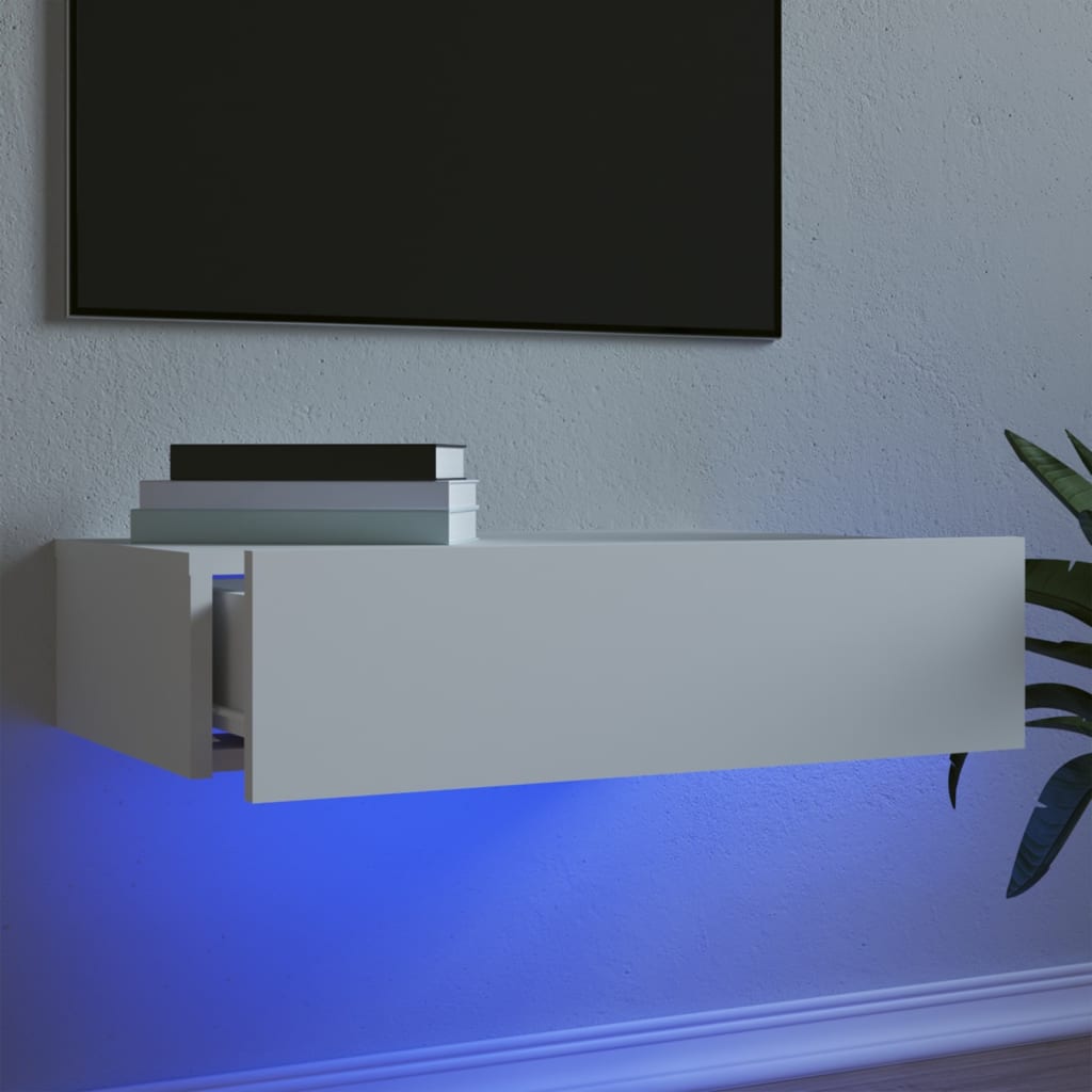 vidaXL TV-Schrank mit LED-Leuchten Weiß 60x35x15,5 cm anti-blitz weiße