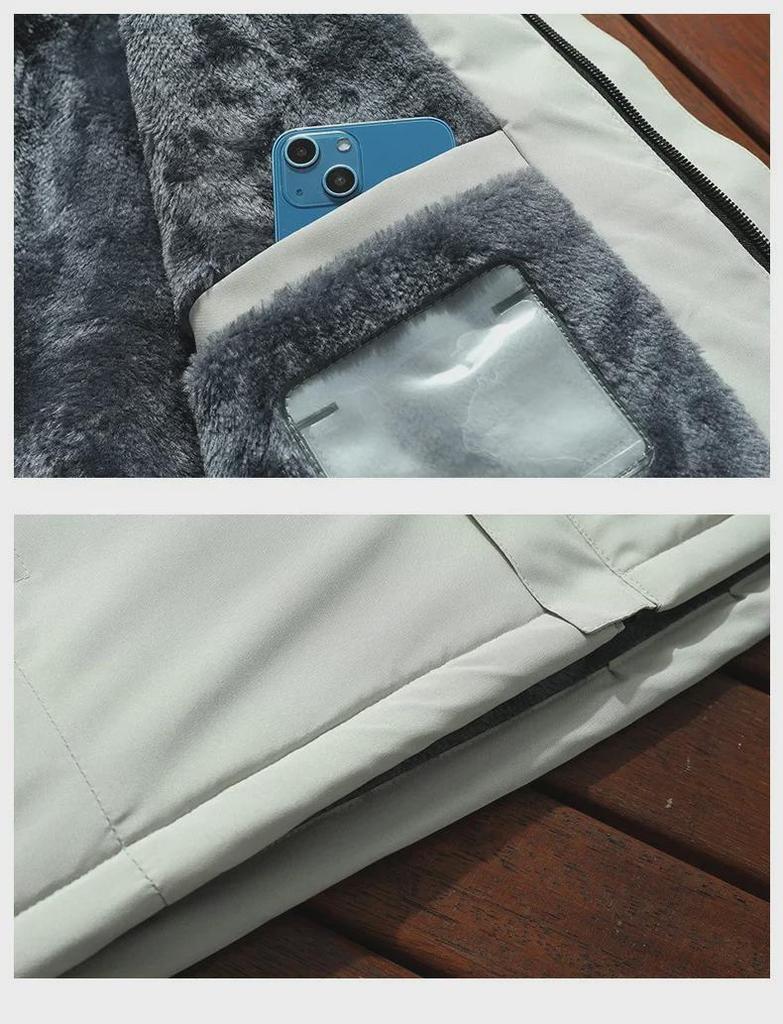 Men's 2023 Windproof & Waterproof Cotton-Padded Jacket with Detachable Hood.
