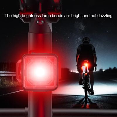 Bicycle Tail Light with Silicone Strap 7 Modes Adjustable Rechargeable Waterproof Road Mountain Bike Night Riding Safety Warning Rear Lamp