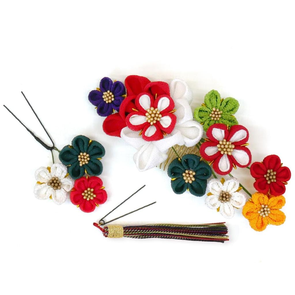 Hair ornament made with Japanese fabric flower for furisode Made in Suitable for and Flower Tsumami-zaiku (traditional making) (long-sleeved kimono).