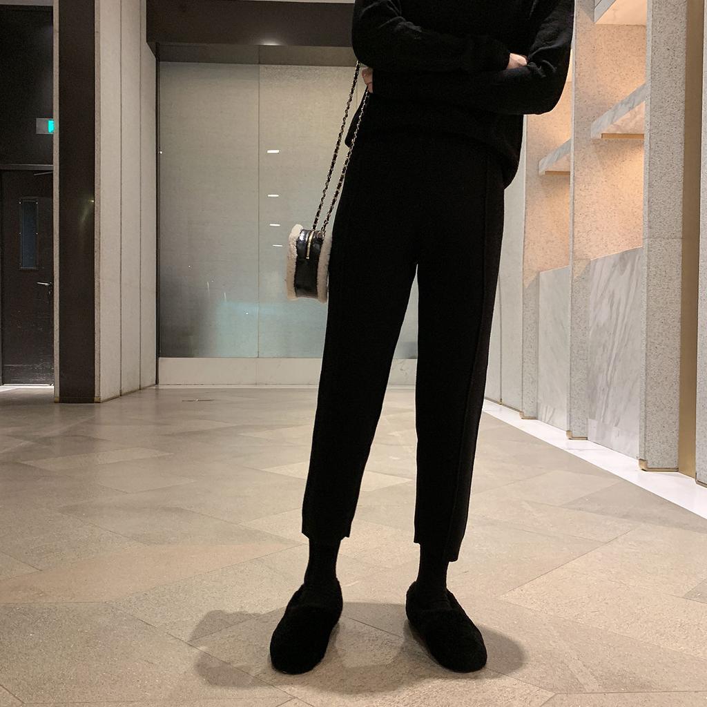Chic Autumn Winter Chic Harem Pants Women Loose Trousers Comfortable Thick Warm All-match Knitted Granny Pants