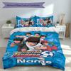 3pcs Custom Name Captain Tsubasa Dream Team Set,Includes 1 Duvet Cover and 2 Pillowcases,All-season Bedroom Decor