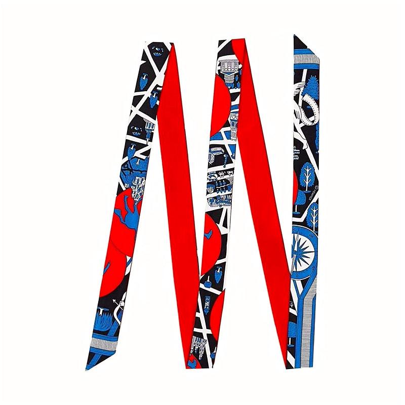 

200cm City of Animals Brand Long Women Scarf Fashion Female Belt Skinny Head Scarves For Ladies Silk Scarf Tie Bag Ribbons