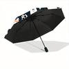 1pc Ghost Halloween Automatic Open/Close Umbrella with One-Touch Button, Compact Folding Canopy, Sturdy 8-Rib Windproof Design
