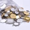 10/20/30pcs Mixed Vintage Alloy Round Blank Settings Base Pendant Metal Cabochon Charms For Jewelry Making Bulk Junk Cases Charm