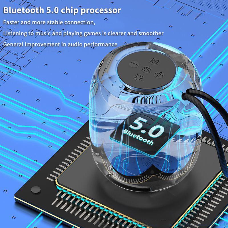 Bezprzewodowy Głośnik Bluetooth Wodoodporny Kolorowe Światła RGB Efekt Dźwięku Stereo Bas Ładowanie Przenośny Głośnik