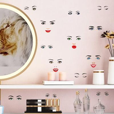 Yousheng 1/2 Sheets Face Expression Sticker Waterproof PVC Self-adhesive DIY Crafts Women Facial Feature Eye Eyebrow Mouth Nose Decoration Decal