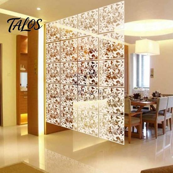 Hollow Carved Screen 5Pcs Hanging Room Divider Panel, Flower Butterfly Bird Wall Screen, Retro Square Decorative Partition Panel for Home Living