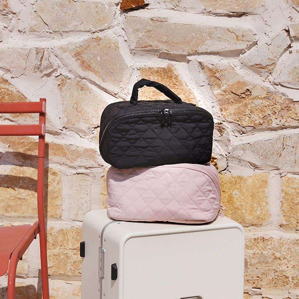 Water-Resistant Handheld Cosmetic Bag Multiple Pockets Make Up Pouch Bag Toiletry Bag  Vacation