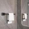Luxury Black Bathroom Accessories Set Bathroom Hardware Set Household Hanger Towel Rack Roll Paper Rack Coat Hook Sets 4 Pcs Kit