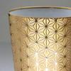 Mino Ware Tumbler, Sake/Beer Glass, Approx. 370ml, Thinly Sculpted, Hemp Leaf Design, Gold, Wooden Box, Gift, Made in Japan, US-1012C