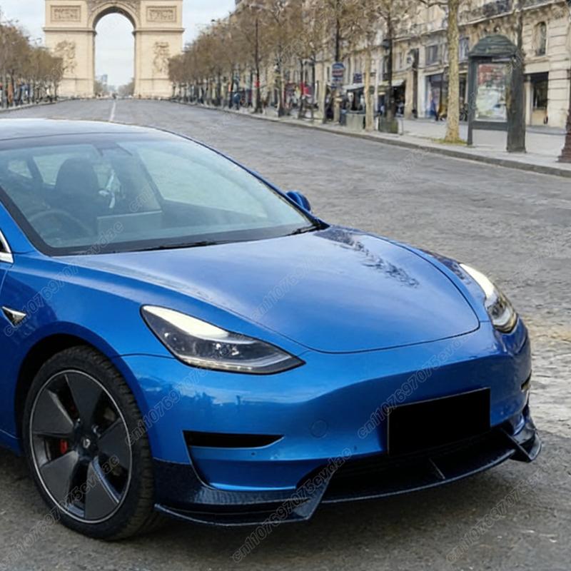 For Tesla Model 3 2017 2018 2019 2020 2021 2022 Car Front Bumper Lip Chin Diffuser Sports Spoiler Splitter Body Modification Kit
