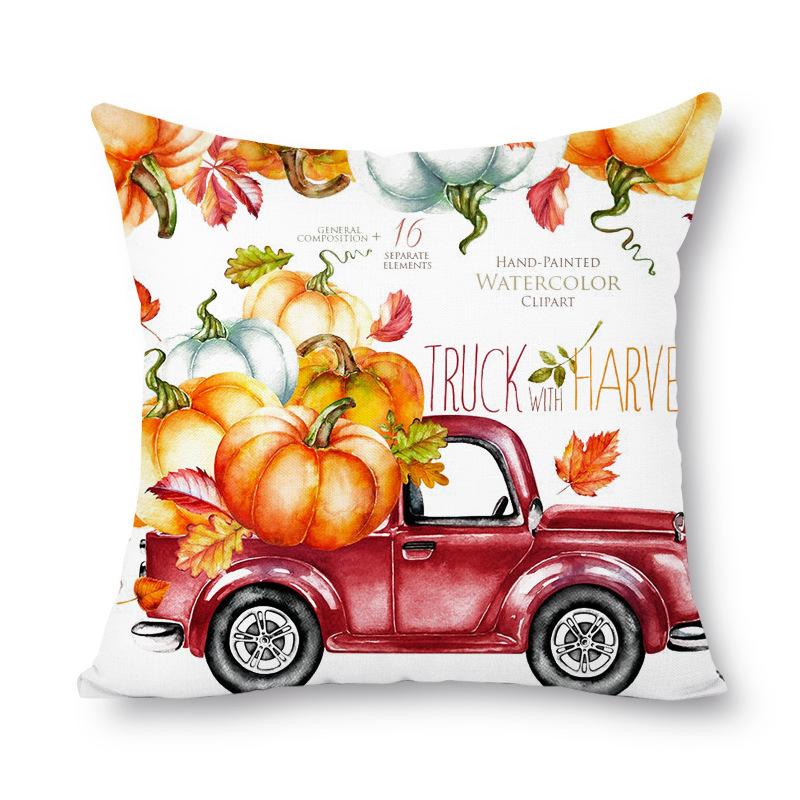 Thanksgiving Autumn Leaves Golden Short Plush Pillow Cover Office Sofa Cover Cushion Cover